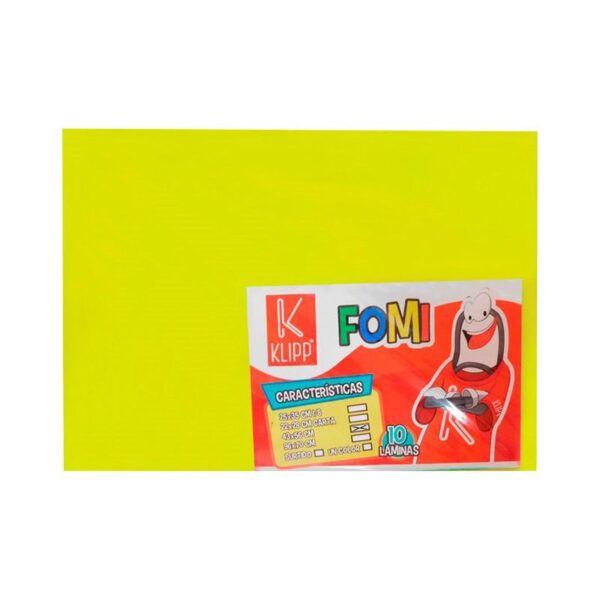 Foami 4 cartas amarillo claro paquete 10 unidades Klipp