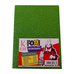 Foami escarchado verde claro paquete 10 unidades Klipp