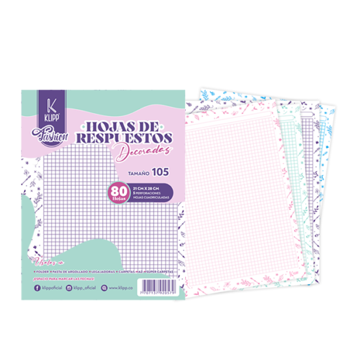 REPUESTO FOLDER 105 80 HOJAS DECORAZONDO KLIPP