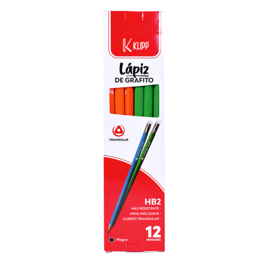 LÁPIZ NEGRO HB2 12 UND KLIPP