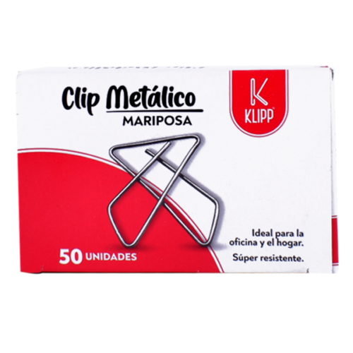 GANCHO CLIP MARIPOSA 50 UND METÁLICA KLIPP